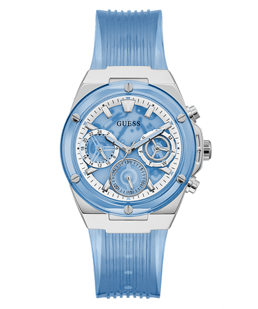Guess Damen Armbanduhr 39 mm Armband Silikon ECO-FRIENDLY BLUE BIO-BASED GW0409L